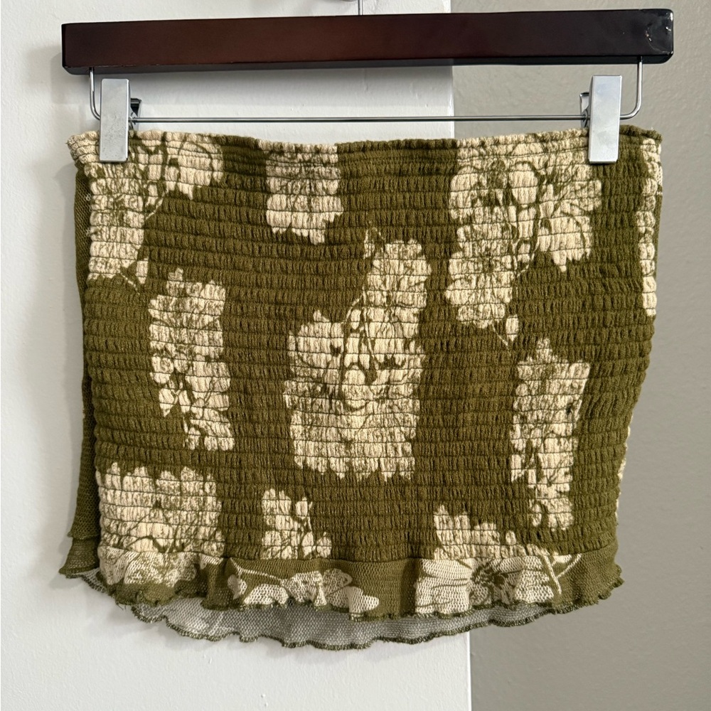 Free People Green Floral Top